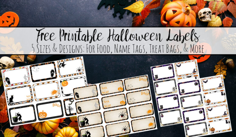 Free Printable Halloween Labels: 5 Sizes for Food, Treat Bags & Name Tags