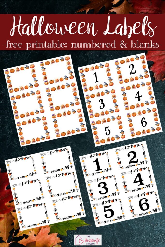 Free printable Halloween numbered labels with blank and pumpkin contest designs. Perfect for costume contests, pumpkin decorating contests, classroom parties, food labels, and Halloween games.