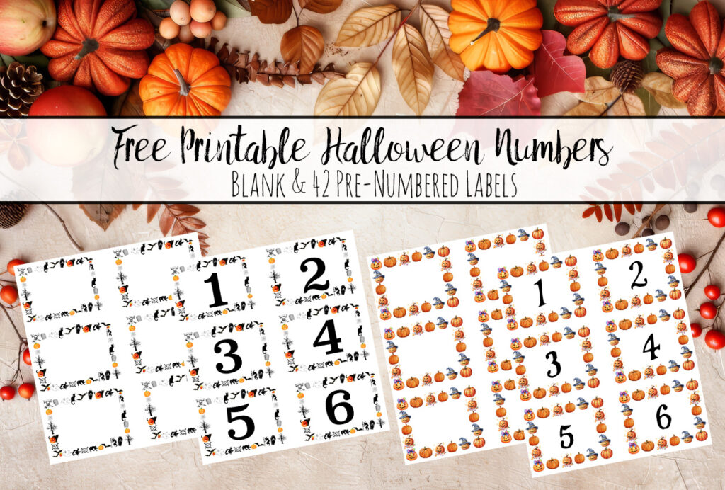 Featured image for Halloween numbered labels plus blanks