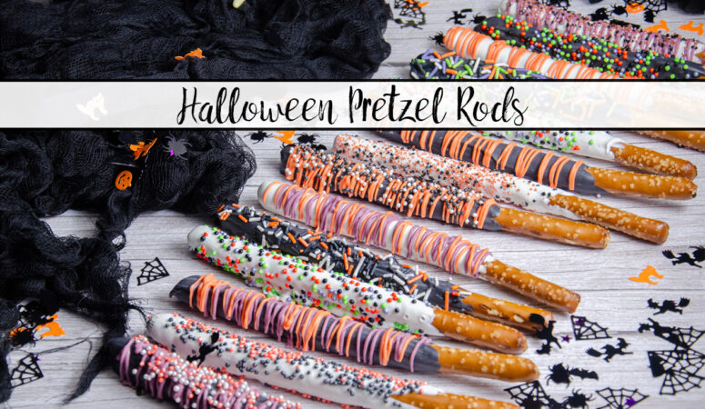 Easy Halloween Pretzel Rods (Chocolate Covered Pretzels)