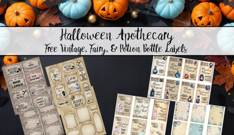 Free Printable Halloween Apothecary Labels – Vintage, Fairy & Potion Bottle Labels