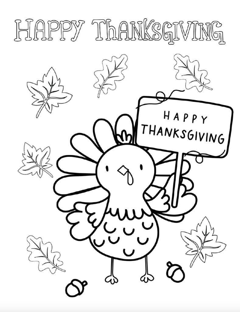 Celebrate the holiday with this free Happy Thanksgiving coloring page! Download the printable PDF for an easy Thanksgiving activity for kids at school, homeschool, or a fun family activity.