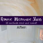 Tried cleaning your microwave with vinegar or baking soda, but those stubborn stains won't budge? I tested 15 different microwave cleaning methods to find what actually removed years-old yellow burn stains. Perfect for tough microwave stains, burnt popcorn stains, and deep cleaning the inside of your microwave.