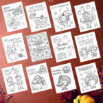 These free Thanksgiving coloring pages include 12 printable PDF coloring pages for kids! Print cute Thanksgiving turkeys, pilgrims, pumpkins, pie,