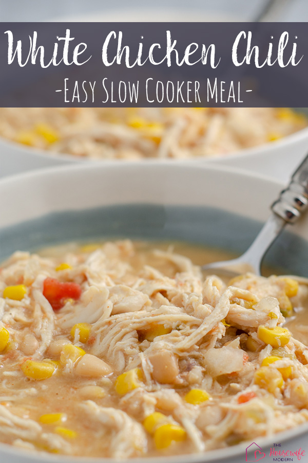 This easy slow cooker white chicken chili is creamy, hearty, and packed with chicken, white beans, corn, green chilis, and flavorful spices. If you're looking for the best white chicken chili crockpot recipe for busy weeknights, this simple recipe is always a favorite. It also freezes well for easy meal prep!