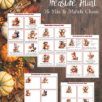 Make Thanksgiving fun with a free printable Thanksgiving treasure hunt for kids! Choose from 16 mix-and-match treasure hunt clues for an easy indoor activity, plus blank clue cards to customize the hunt for your home.