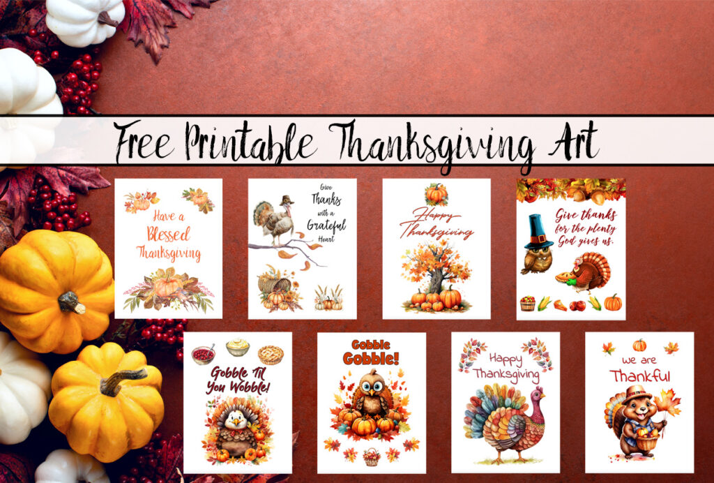 Featured image for free printable Thanksgiving art