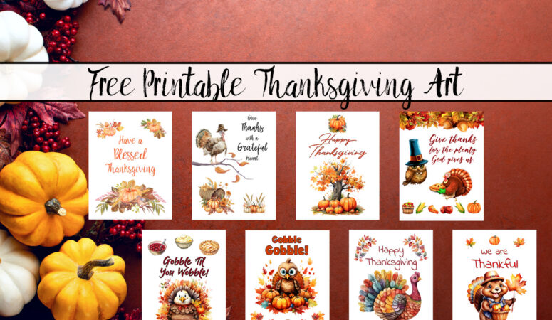 Featured image for free printable Thanksgiving art