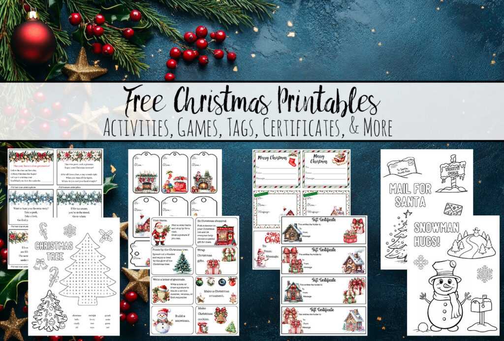 Find free Christmas printables, including coloring pages, word searches, treasure hunts, Advent activities, gift tags, and more. Download your favorites!