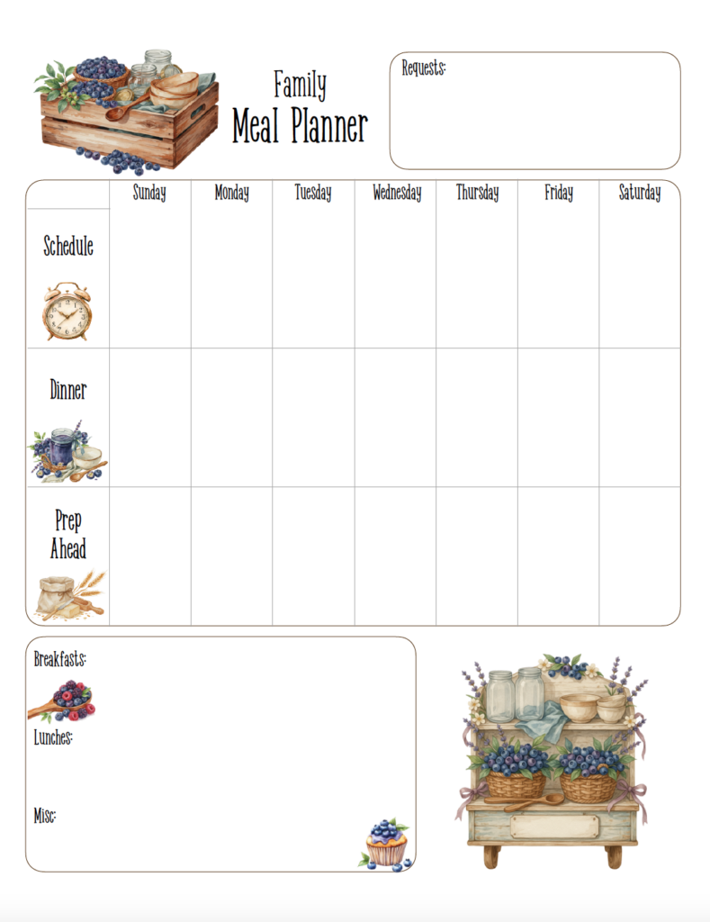 Make family meal planning easier with this free printable family meal planner. Plan your weekly schedule and dinners together, keep track of breakfasts and lunches, jot down family meal requests, and use the Prep Ahead section for reminders like thawing chicken, marinating meat, or preparing ingredients in advance. Download the free PDF and print.