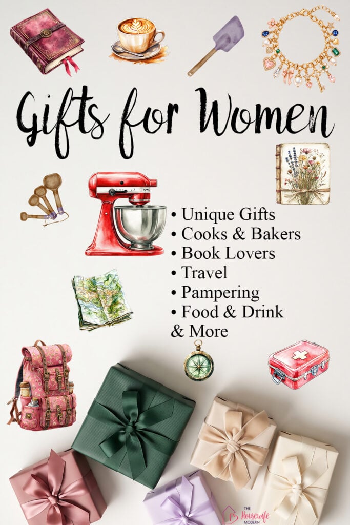 Need gift ideas for women? Browse gifts for book lovers, unique finds, travel gifts, kitchen gifts for cooks and bakers, pampering gifts, and food & drink gifts. Whether you're shopping for Christmas, a birthday, or just because.