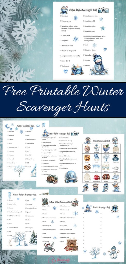 Looking for a fun winter scavenger hunt? Choose from 7 free printable winter scavenger hunts, including outdoor, indoor, nature, picture, blank, and photo scavenger hunts! With designs for preschoolers, kids, teens, and adults. Download your favorites and enjoy a fun winter activity.